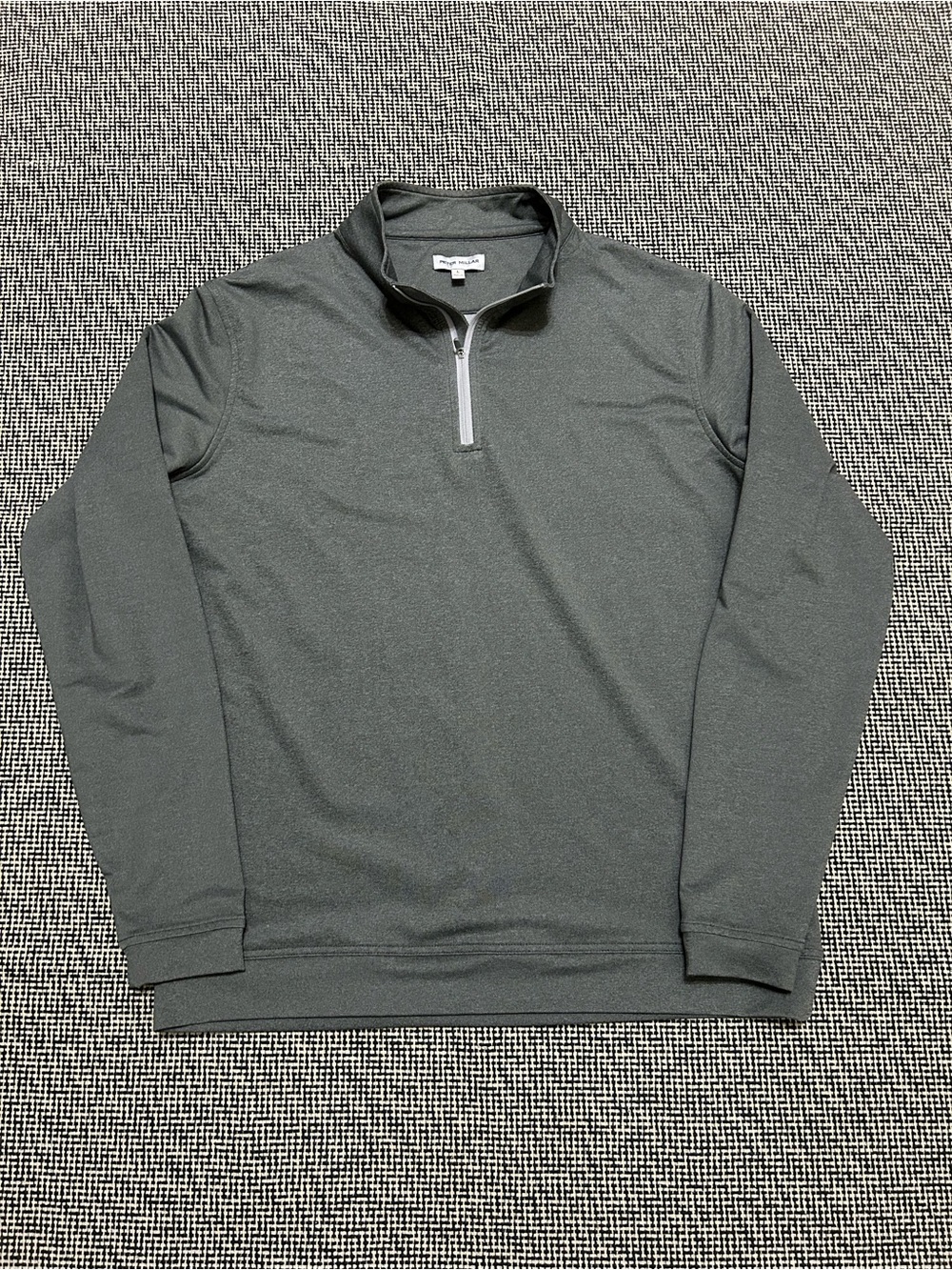 Peter Millar Grey Half-Zip Performance Pullover